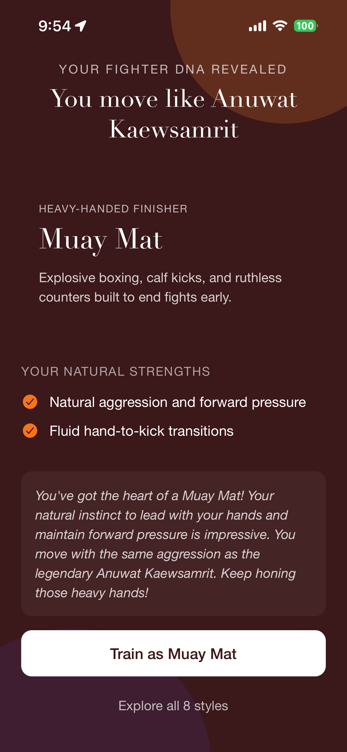 Muay Thai fighter profile breakdown